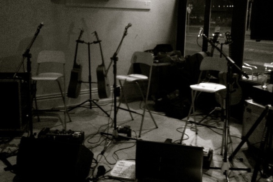 Set up at the Atomic Bar